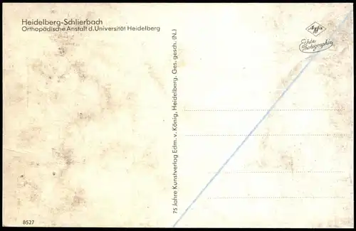 Schlierbach-Heidelberg auf Orthopädische Anstalt d. Universität Heidelberg 1950