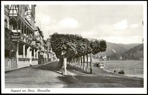 Ansichtskarte Boppard Rheinallee Hotel Rebstock 1954
