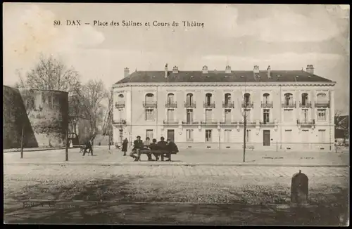 CPA Dax (Landes) Place des Salines et Cours du Théâtre 1910