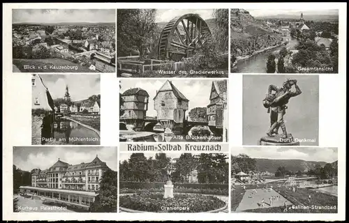 Ansichtskarte Bad Kreuznach Mehrbild: Gradierwerk uvm 1940