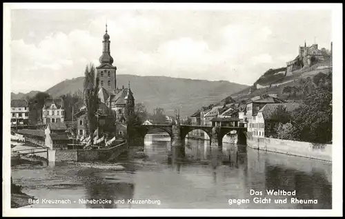 Ansichtskarte Bad Kreuznach Partie an der Nahebrücke 1940
