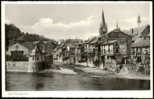 Ansichtskarte Bad Kreuznach Flusspartie - Stadt 1953