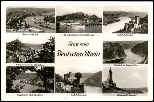 Ansichtskarte Koblenz Deutscher Rhein Mehrbild Braubach 1956