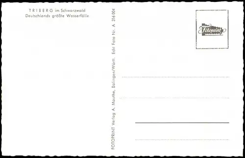 Ansichtskarte Triberg im Schwarzwald Kaskaden-Wasserfall, Colorfotokarte 1963