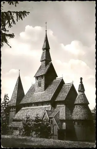 Ansichtskarte Hahnenklee-Goslar Gustav-Adolf-Stabkirche 1963