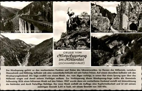 Ansichtskarte Breitnau Höllentalsteige Höllental (Schwarzwald) Mehrbild 1956