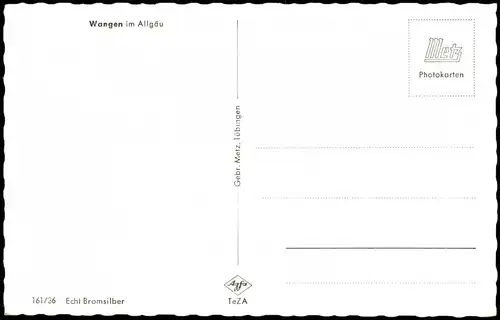 Ansichtskarte Wangen Stadt - Beschreibung der Bergkette 1965