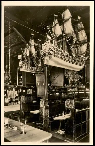 Ansichtskarte Lübeck Schiffergesellschaft - Gaststube Separee 1934