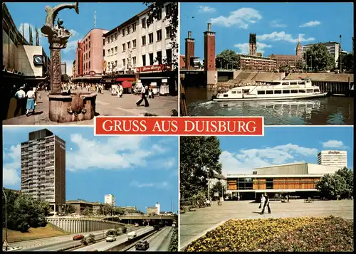 Ansichtskarte Duisburg Straße, Fahrgastschiff, Hochhaus 1978