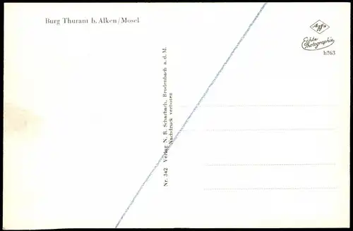 Ansichtskarte Alken (Untermosel) Burg Thurandt 1954