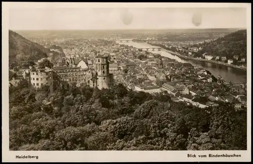 Ansichtskarte Heidelberg Blick vom Rindenhäuschen 1953