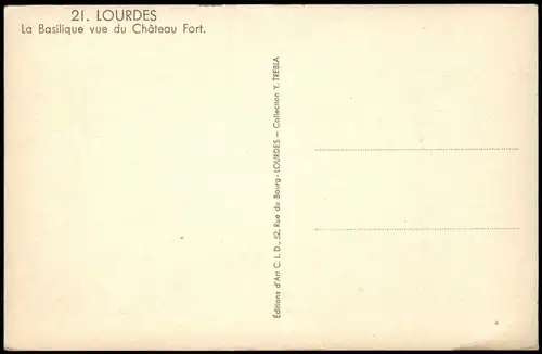 CPA Lourdes Lorda La Basilique vue du Château Fort, 1922