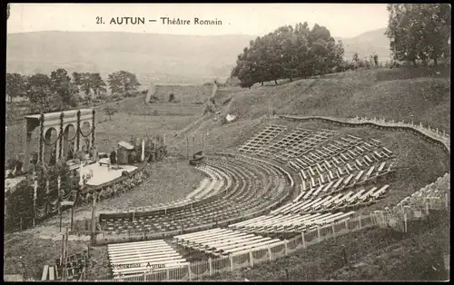 CPA Autun Théâtre Romain 1923