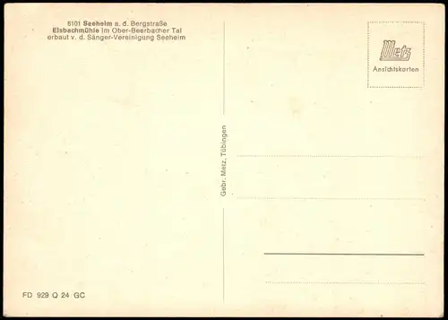 Ansichtskarte Seeheim-Jugenheim Elsbachmühle im Ober-Beerbacher Tal MB 1978