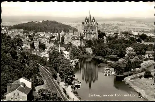 Ansichtskarte Limburg (Lahn) Stadtpartie, Anleger - Boote Fotokunst 1960