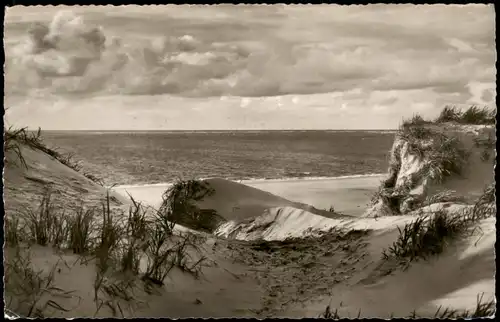 Ansichtskarte Norderney Dünen und Strand 1957