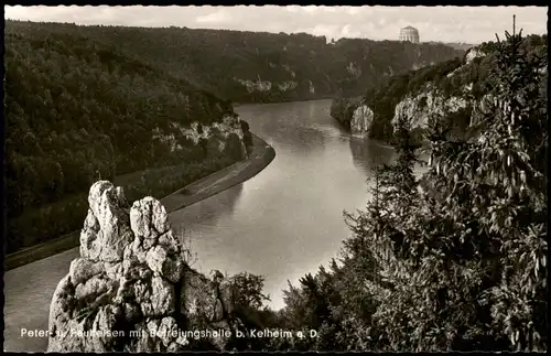 Ansichtskarte Kelheim Paulsfelsen Befreiungshalle (Colorfotokarte) 1962