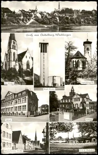 Wieblingen-Heidelberg Stadt, Kirche, Mannheimer Straße, Bahnhof 1972