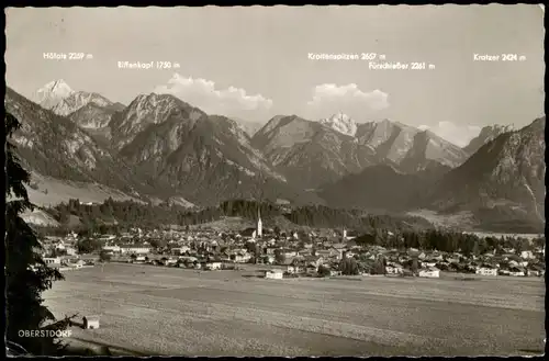 Ansichtskarte Oberstdorf (Allgäu) Stadt, Beschreibung der Berge 1966