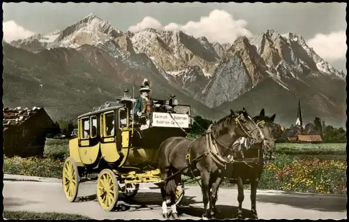 Ansichtskarte Garmisch-Partenkirchen Postkutsche (Colorfotokarte) 1963