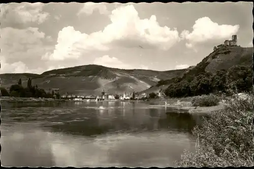 Ansichtskarte Bernkastel-Kues Berncastel-Cues Mosel mit Stadt 1957