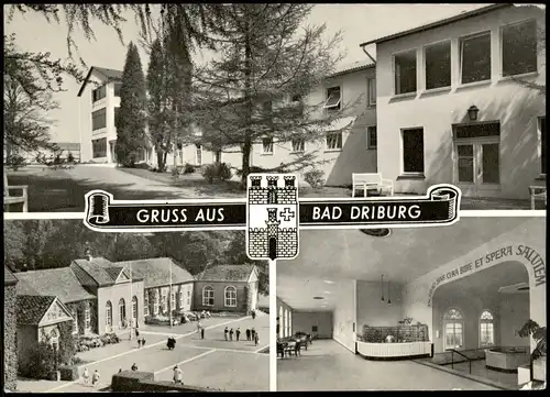 Ansichtskarte Bad Driburg 3 Bild Kurheim, Innen 1965