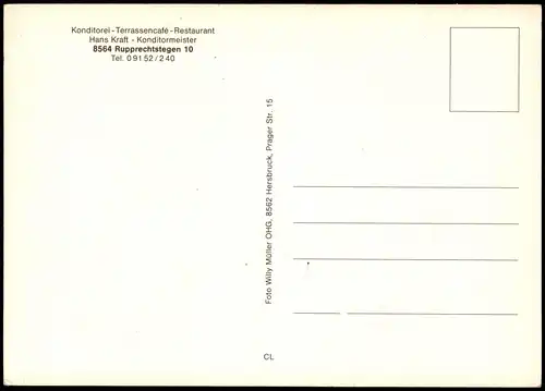 Rupprechtstegen-Hartenstein (Bayern) Terrassencafé und Restaurant Kraft 1973