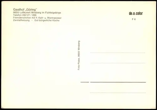 Ansichtskarte Wirsberg (Oberfranken) Gasthof Göring 1973