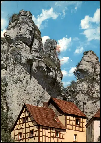Ansichtskarte Tüchersfeld-Pottenstein Fachwerkhaus Felsen 1974