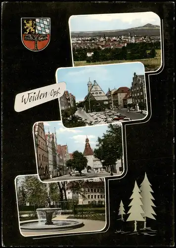 Ansichtskarte Weiden (Oberpfalz) Mehrbild-AK mit 4 Ortsansichten 1970