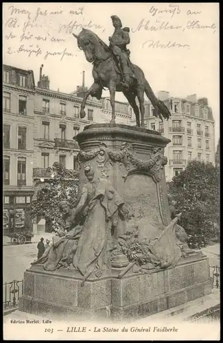 CPA Lille Reiter-Denkmal, Statue du Général Faidherbe 1910