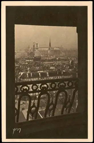 CPA Paris Perspective sur Notre-Dame A view of Notre-Dame 1930