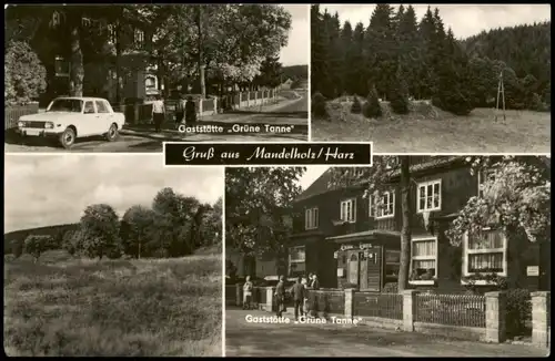 Mandelholz-Elend (Harz) DDR Mehrbildkarte Gaststätte GRÜNE TANNE im Harz 1968