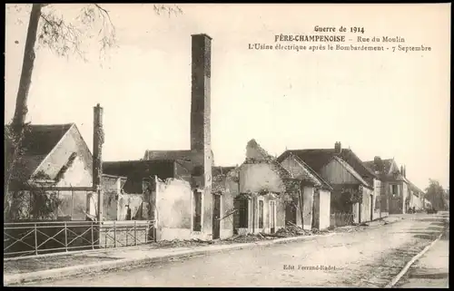 Fère-Champenoise Rue du Moulin Ansicht 1. Weltkrieg Grande Guerre I. 1914