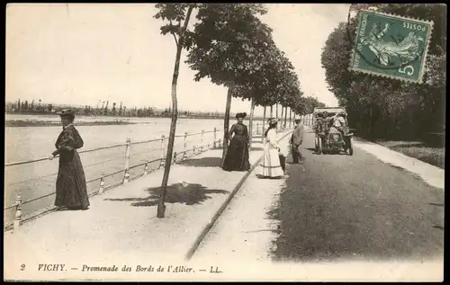 CPA Vichy VICHY Promenade des Bords de l'Allier 1913