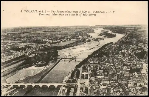 CPA Tours Vue Panoramique prise à 800 m. d'Allitude 1919