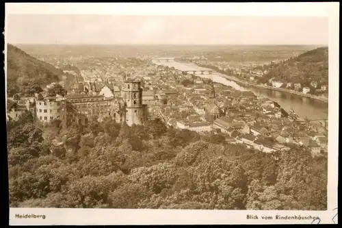 Ansichtskarte Heidelberg Blick vom Rindenhäuschen 1953