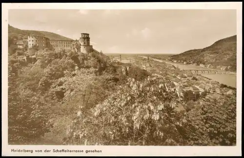 Ansichtskarte Heidelberg Panorama-Ansicht von Scheffelterrasse 1953