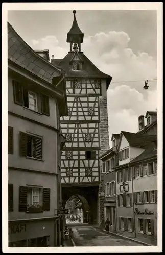 Ansichtskarte Konstanz Partie am Schnetztor mit Zigarren-Geschäft 1940