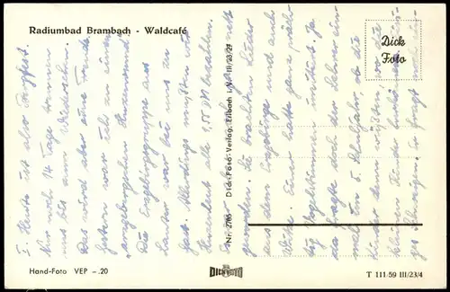 Bad Brambach FDGB Volksheilbad HO Waldcafé g1963