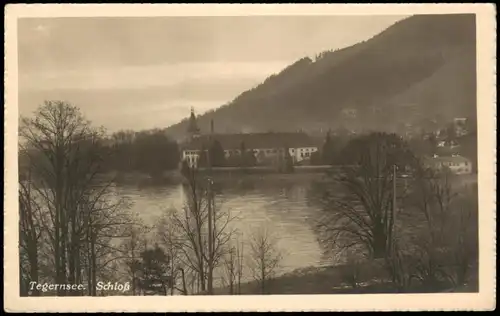 Ansichtskarte Tegernsee (Stadt) Schloß Partie am See (Castle View) 1930