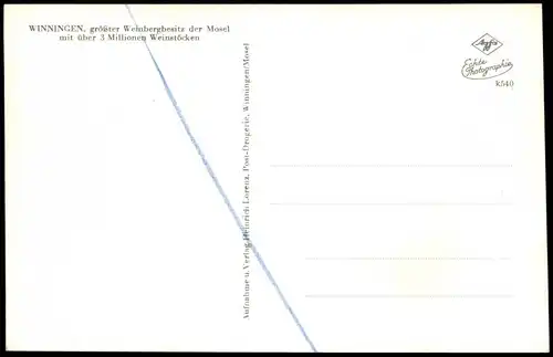 Ansichtskarte Winningen Panorama-Ansicht; Tor zum Weinparadies der Mosel 1960