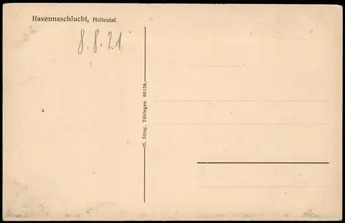 Hirschsprung-Breitnau Ravennaschlucht  Höllental, Wasserfall Waterfall  1921