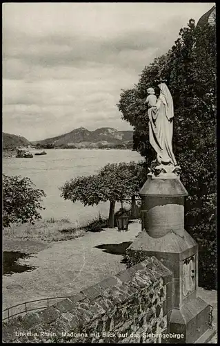 Ansichtskarte Unkel Rhein Partie Madonna mit Blick auf das Siebengebirge 1959