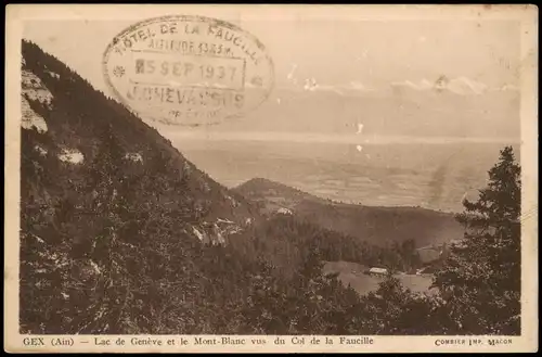 .Frankreich GEX AIN Lac de Genève, Mont-Blanc vus du Col de la Faucille 1937