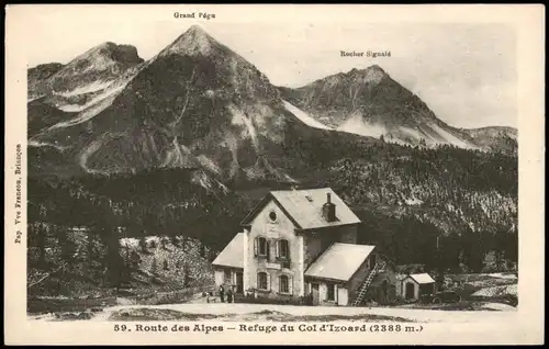 CPA Cervières Route des Alpes Refuge du Col d'Izoard 1920