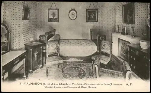 Rueil-Malmaison MALMAISON Chambre, Meubles et Souvenirs de la Reine Hortense 1910