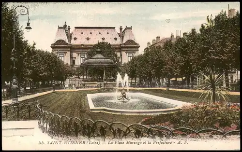CPA Saint-Étienne La Place Marengo et la Préfecture 1910