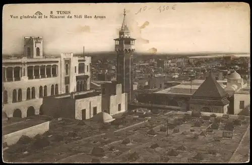 Tunis تونس Vue générale et le Minaret de Sidi Ben Arous 1920