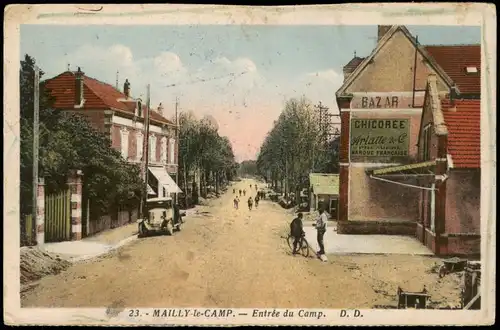 CPA Mailly-le-Camp Straßen-Ansicht, Entrée du Camp 1910